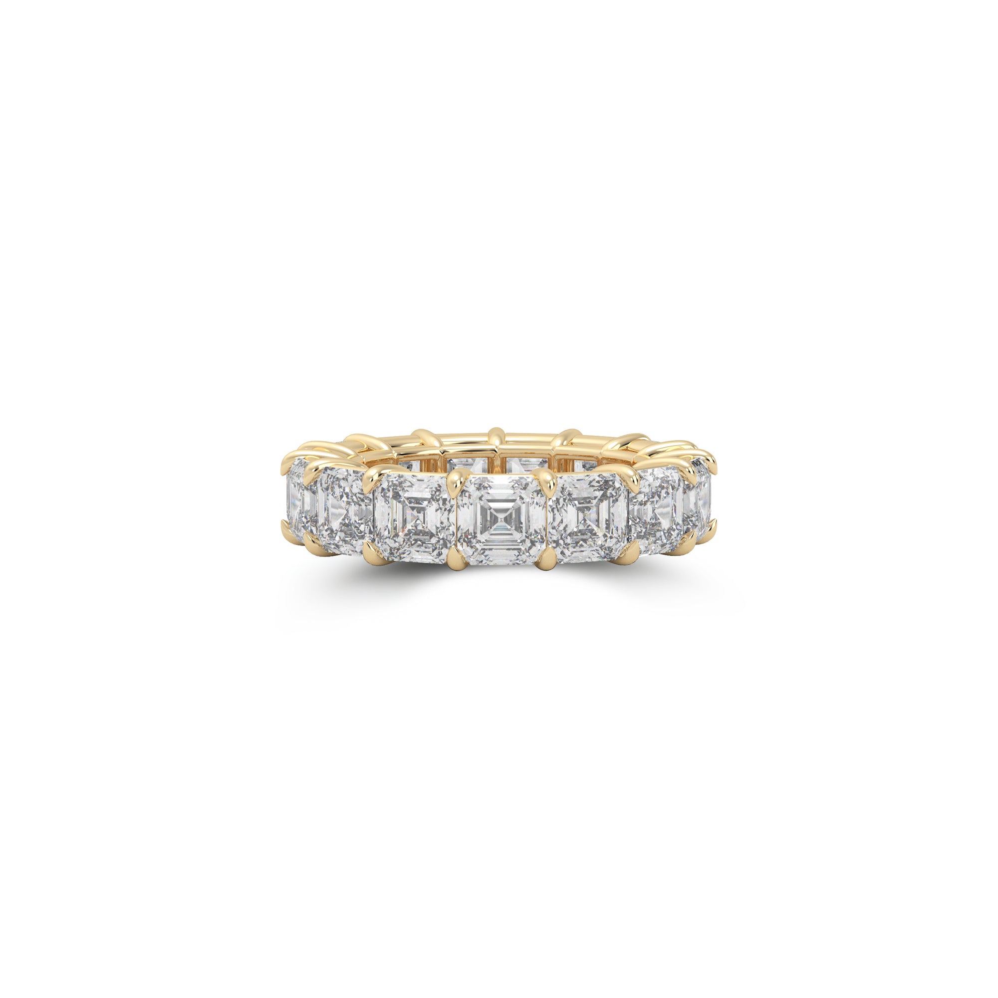 Emerald Square Cut White Diamond Band
