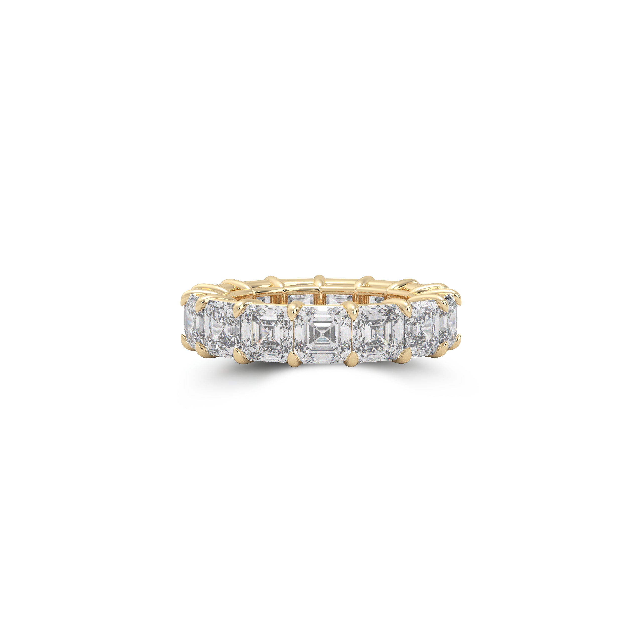 Emerald Square Cut White Diamond Band