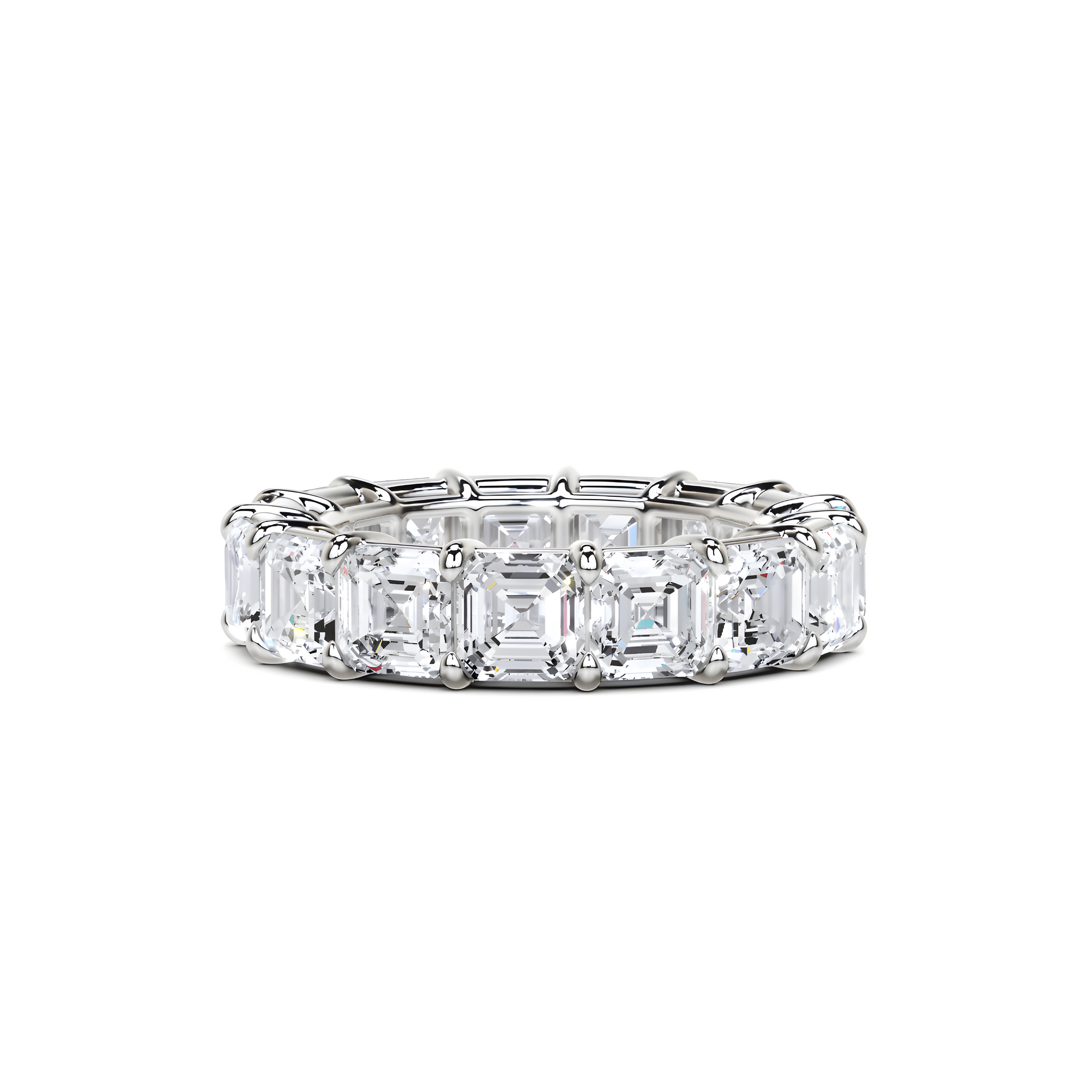 Emerald Square Cut White Diamond Band
