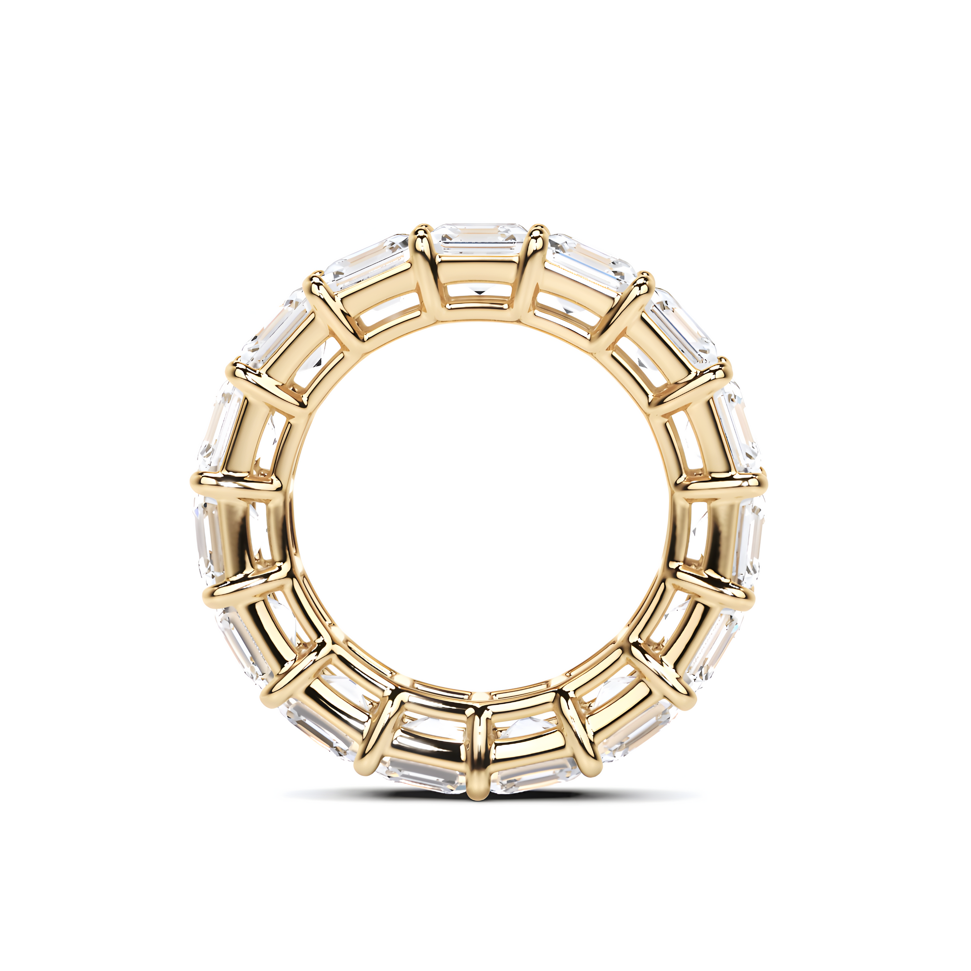 Emerald Square Cut White Diamond Band