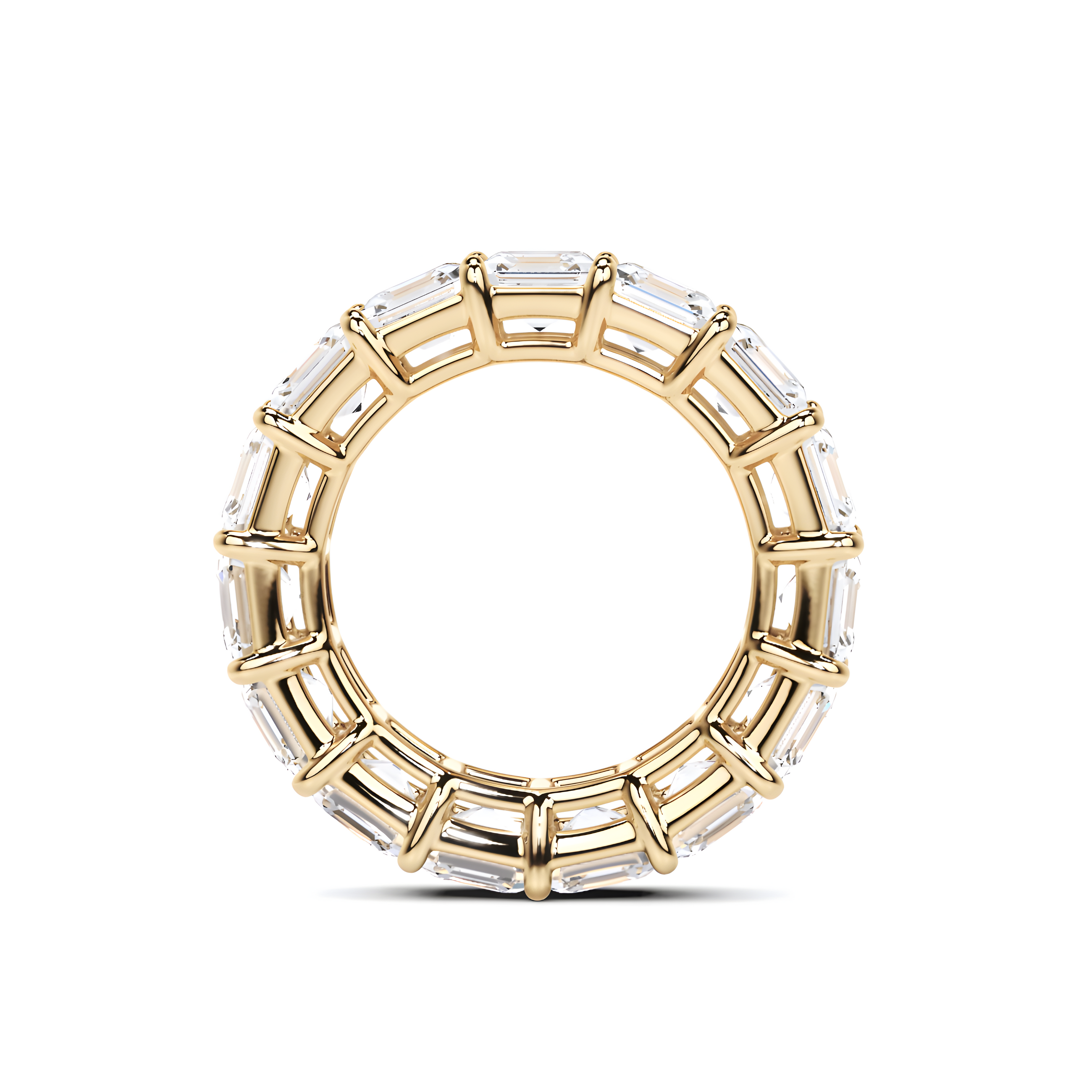 Emerald Square Cut White Diamond Band