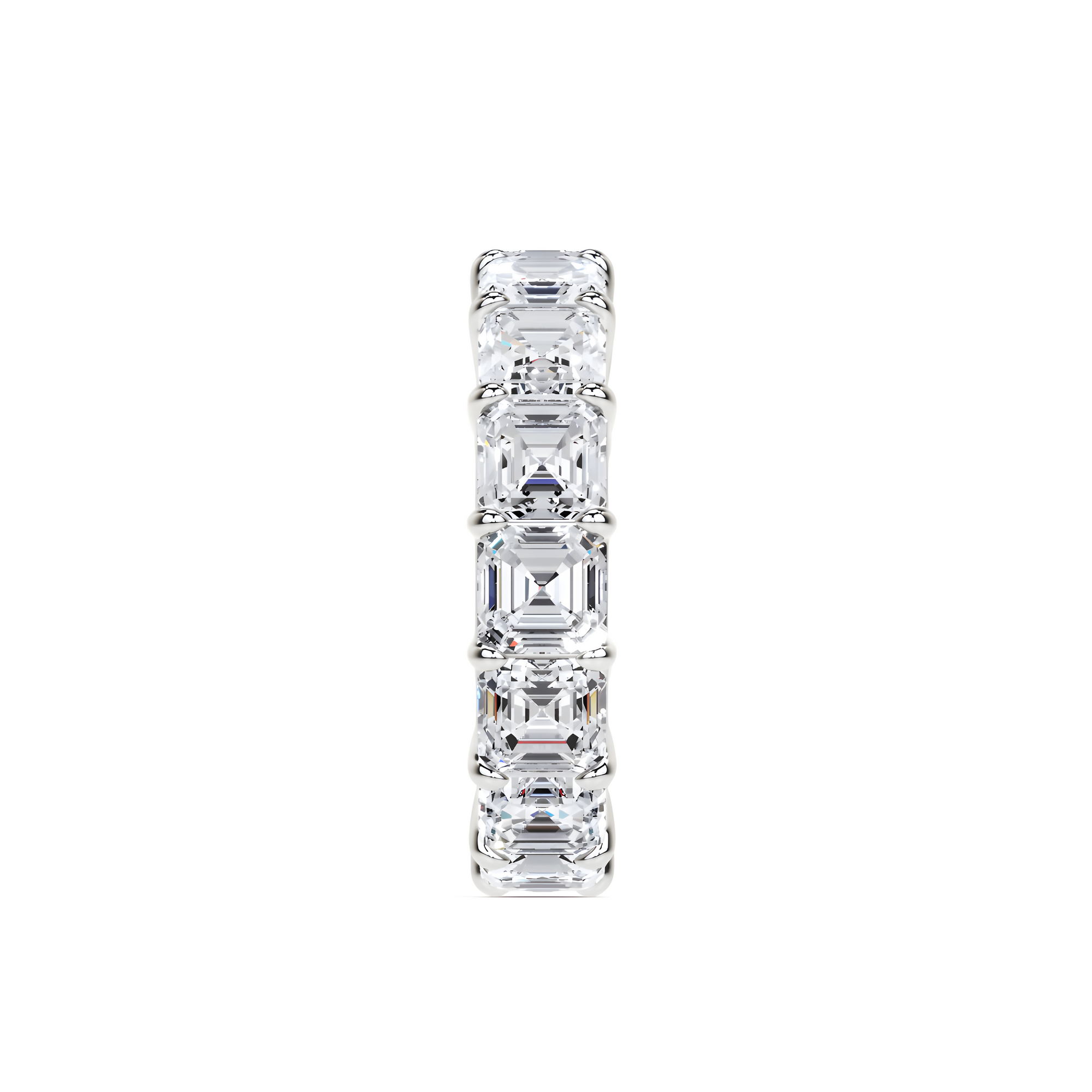 Emerald Square Cut White Diamond Band