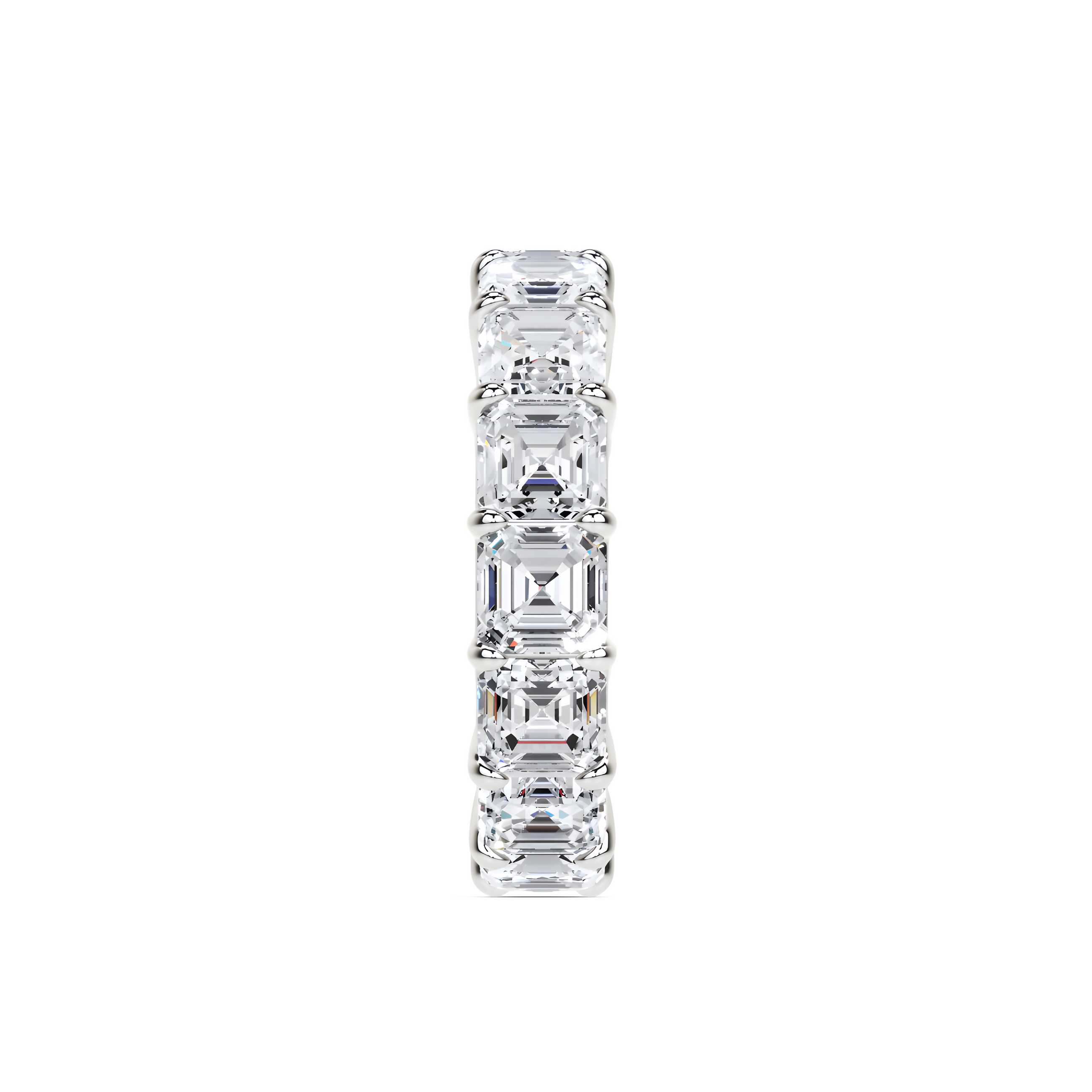 Emerald Square Cut White Diamond Band