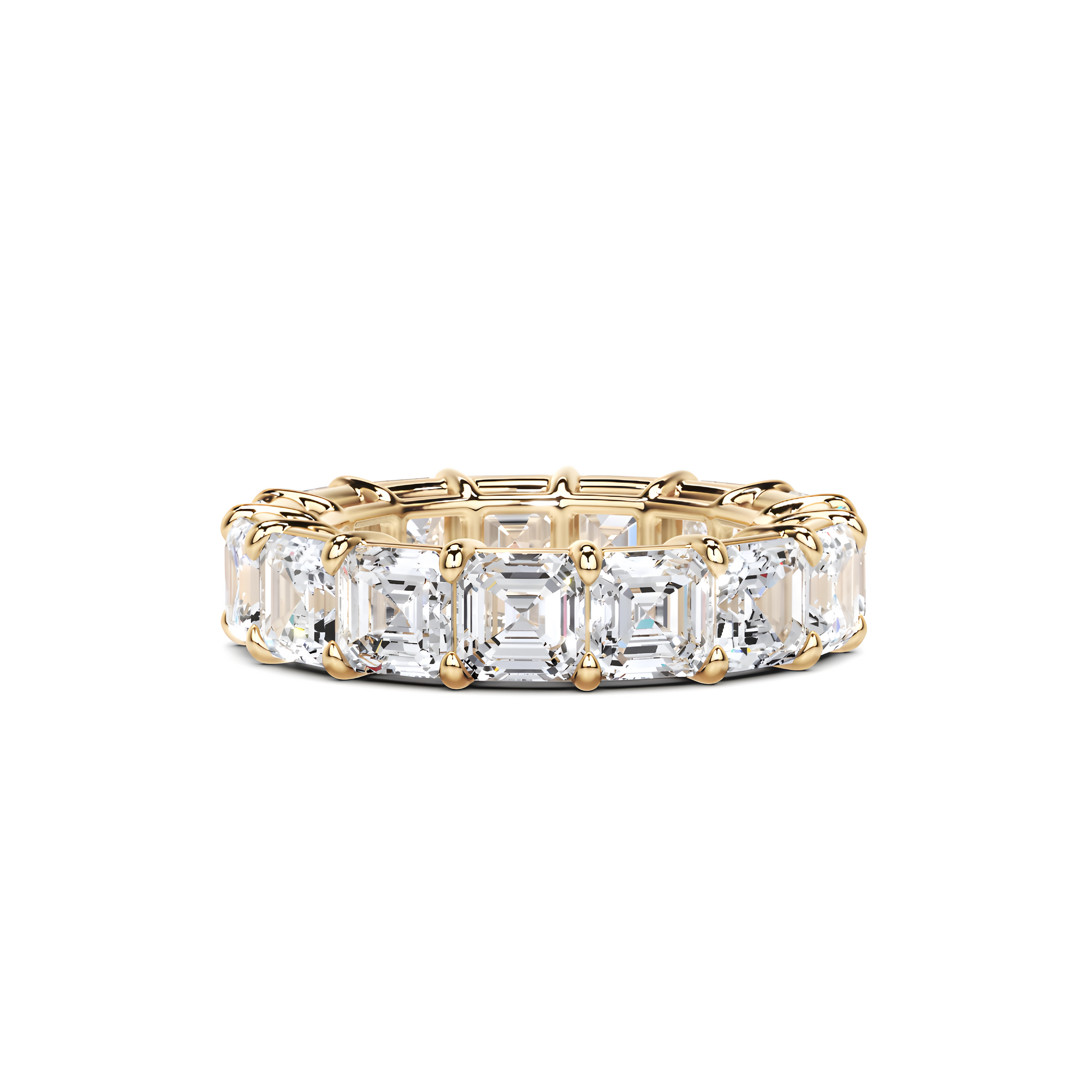 Emerald Square Cut White Diamond Band