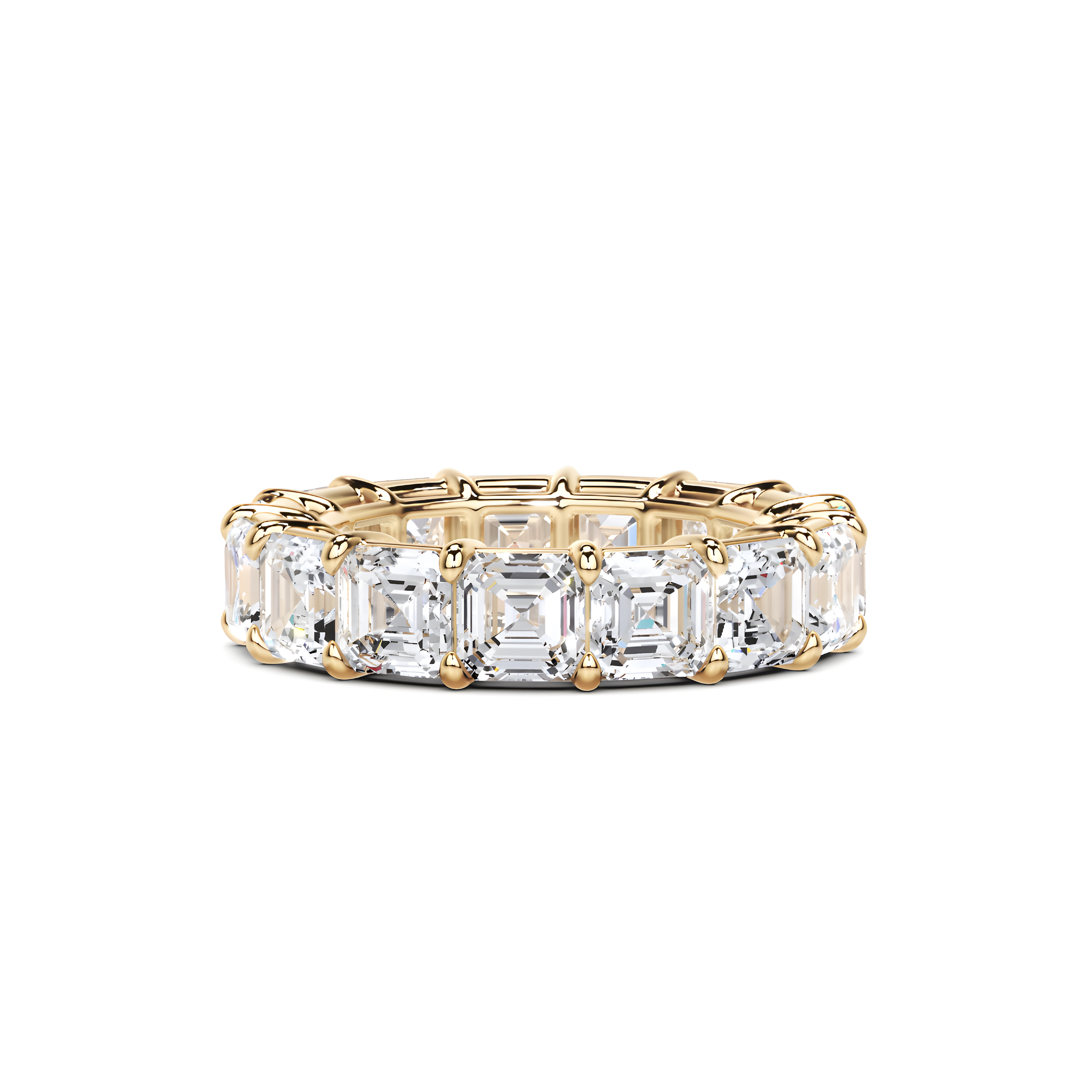 Emerald Square Cut White Diamond Band