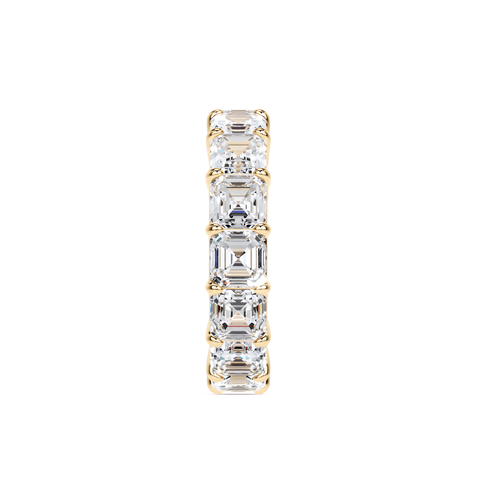 Emerald Square Cut White Diamond Band