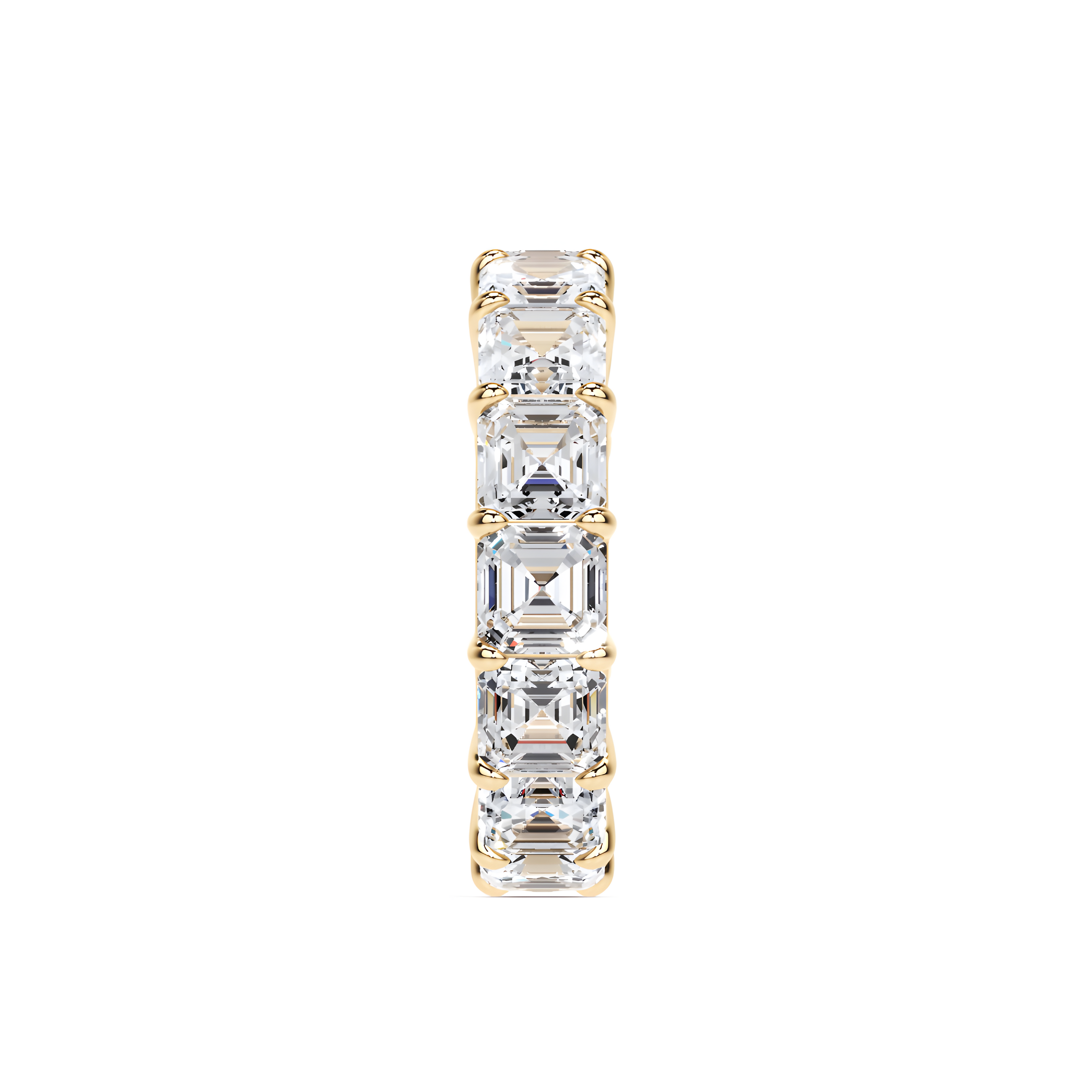 Emerald Square Cut White Diamond Band