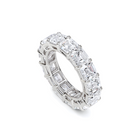 Emerald Square Cut White Diamond Band