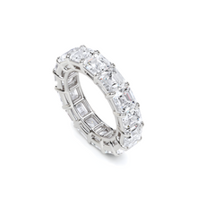 Emerald Square Cut White Diamond Band