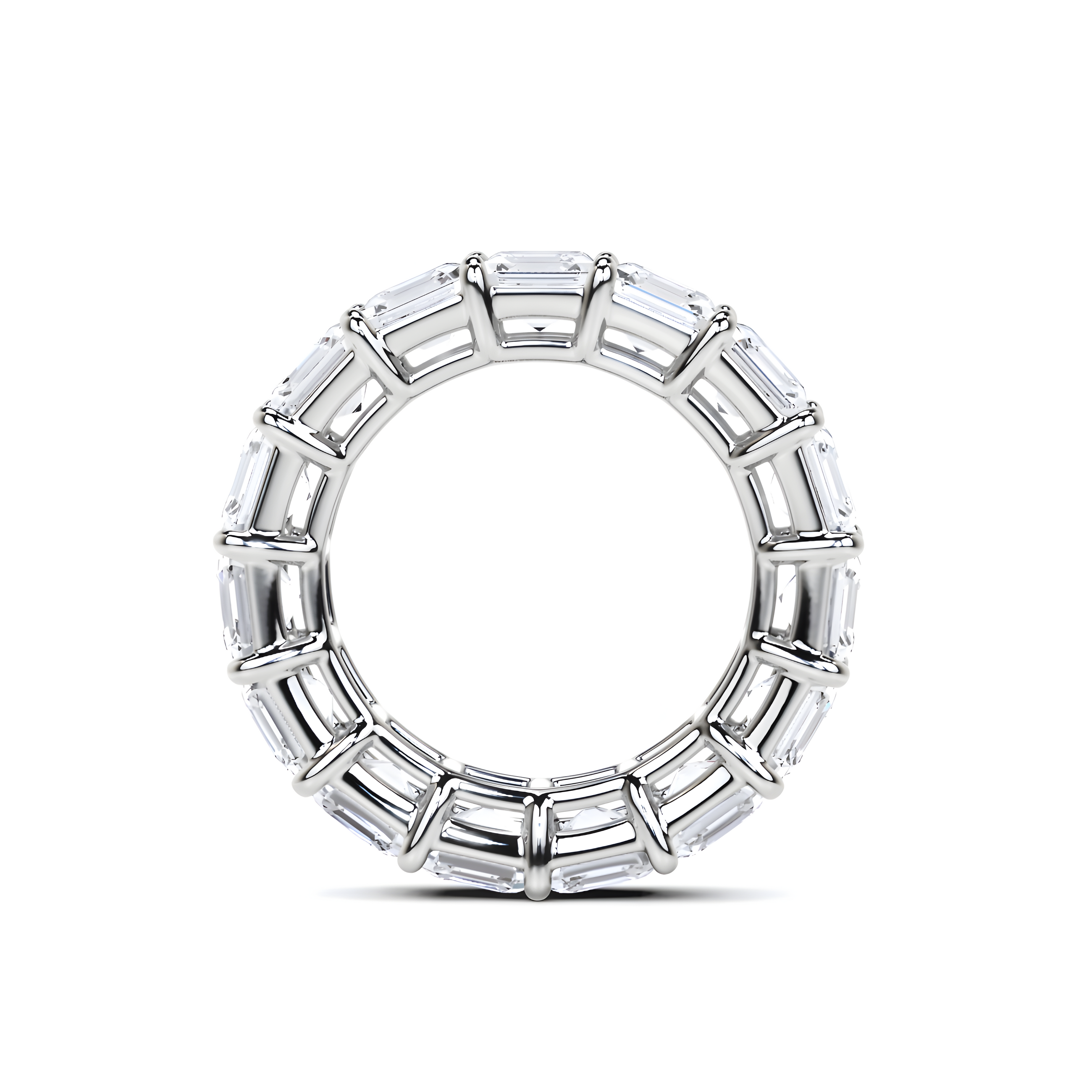 Emerald Square Cut White Diamond Band
