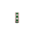 Emerald Princess Cut and White Diamond Band