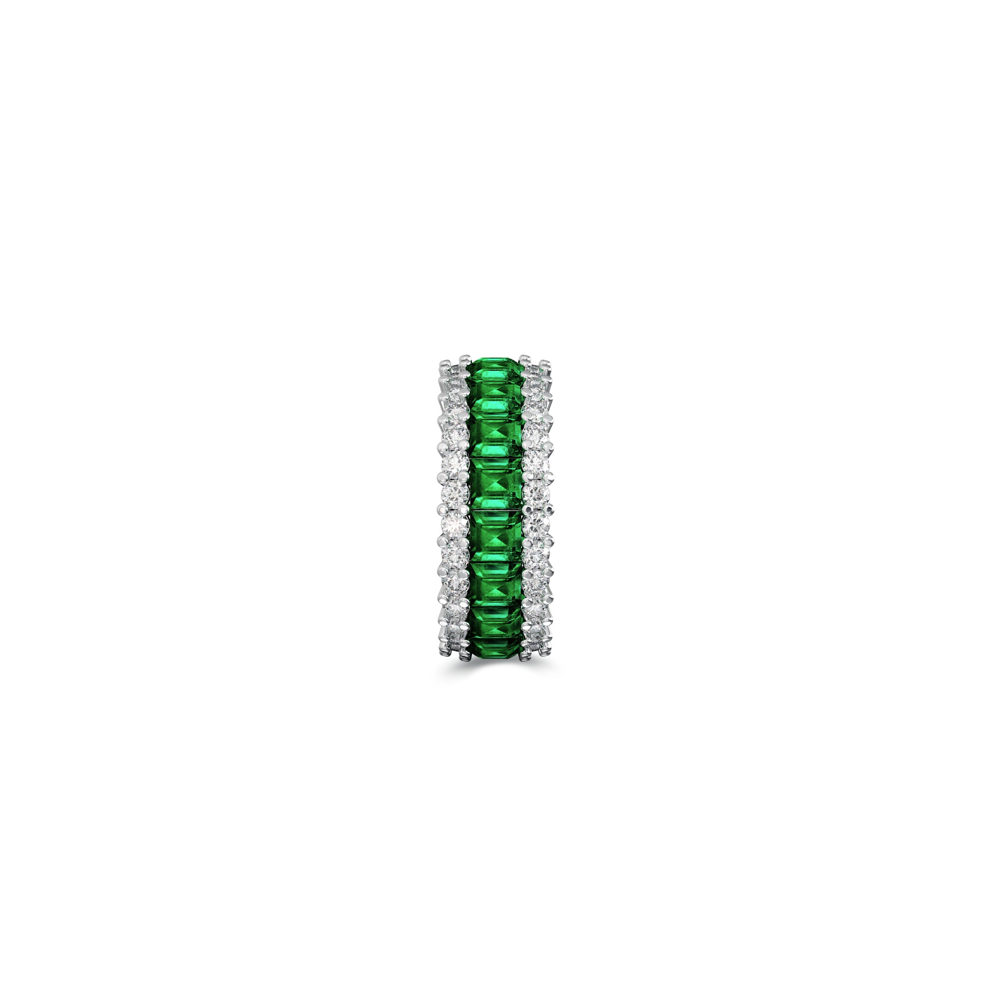 The Classic Fuster Emerald & Diamond Band