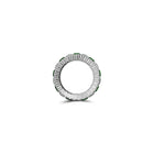 Emerald Princess Cut and White Diamond Band