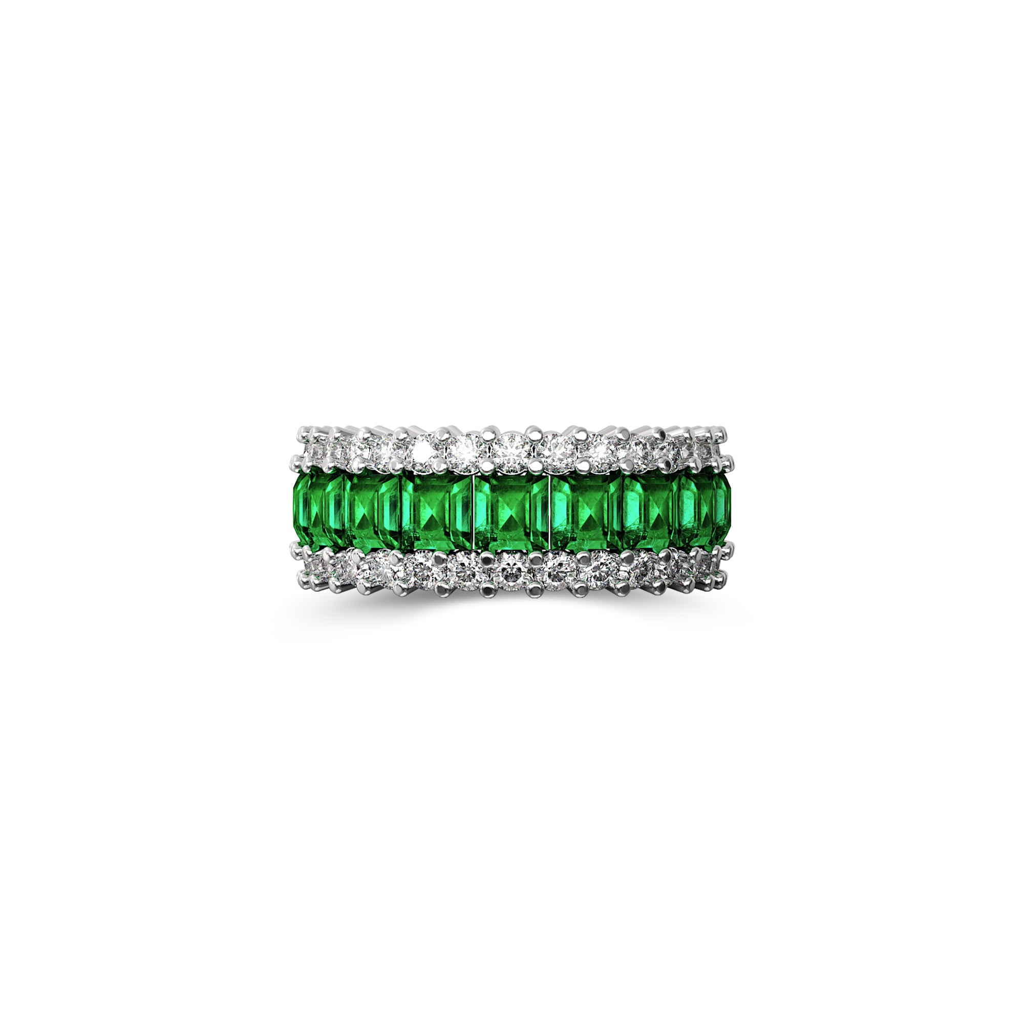 The Classic Fuster Emerald & Diamond Band