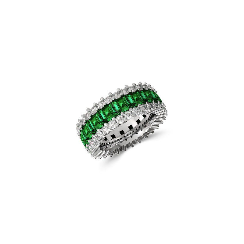 The Classic Fuster Emerald & Diamond Band
