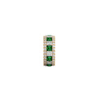 Emerald Princess Cut and White Diamond Band
