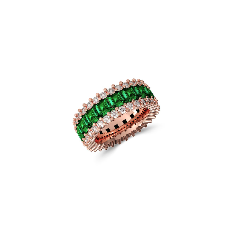 The Classic Fuster Emerald & Diamond Band