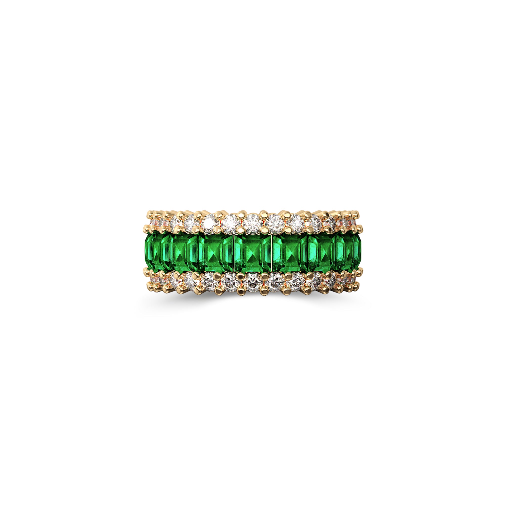 The Classic Fuster Emerald & Diamond Band