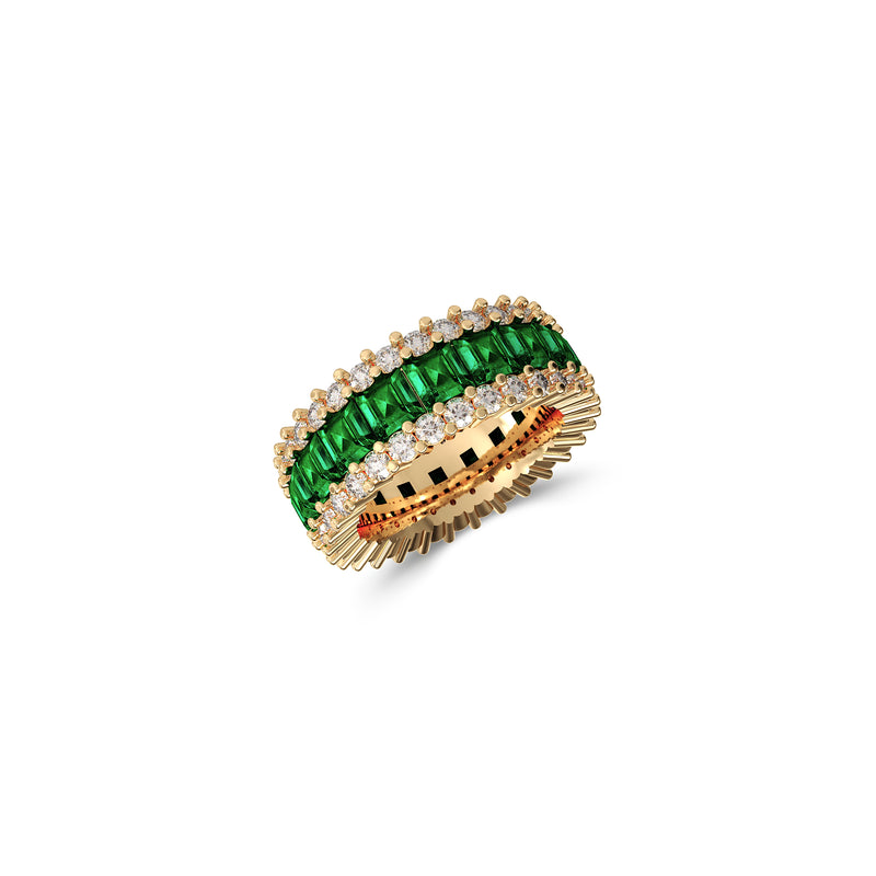 The Classic Fuster Emerald & Diamond Band