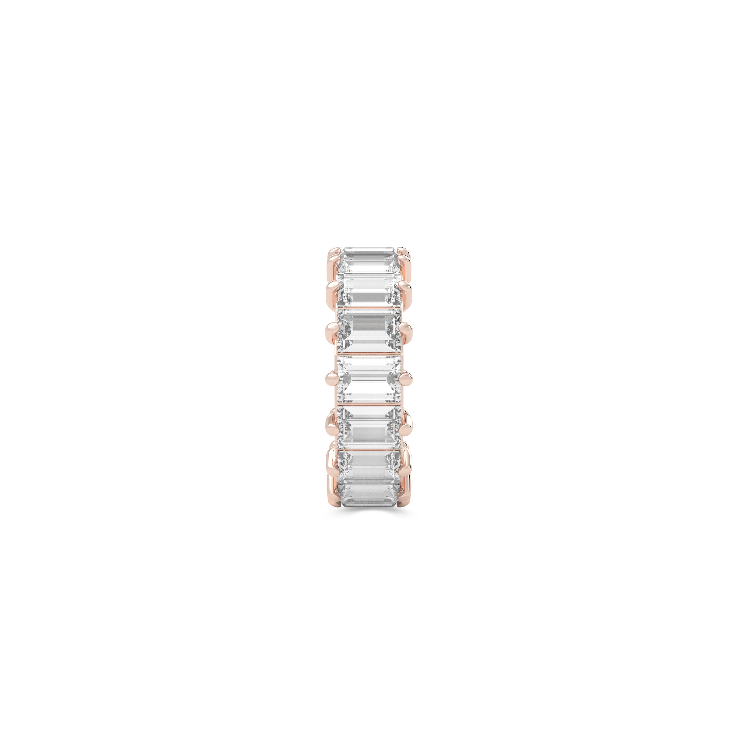 Emerald Cut  White Diamond Alliance Ring