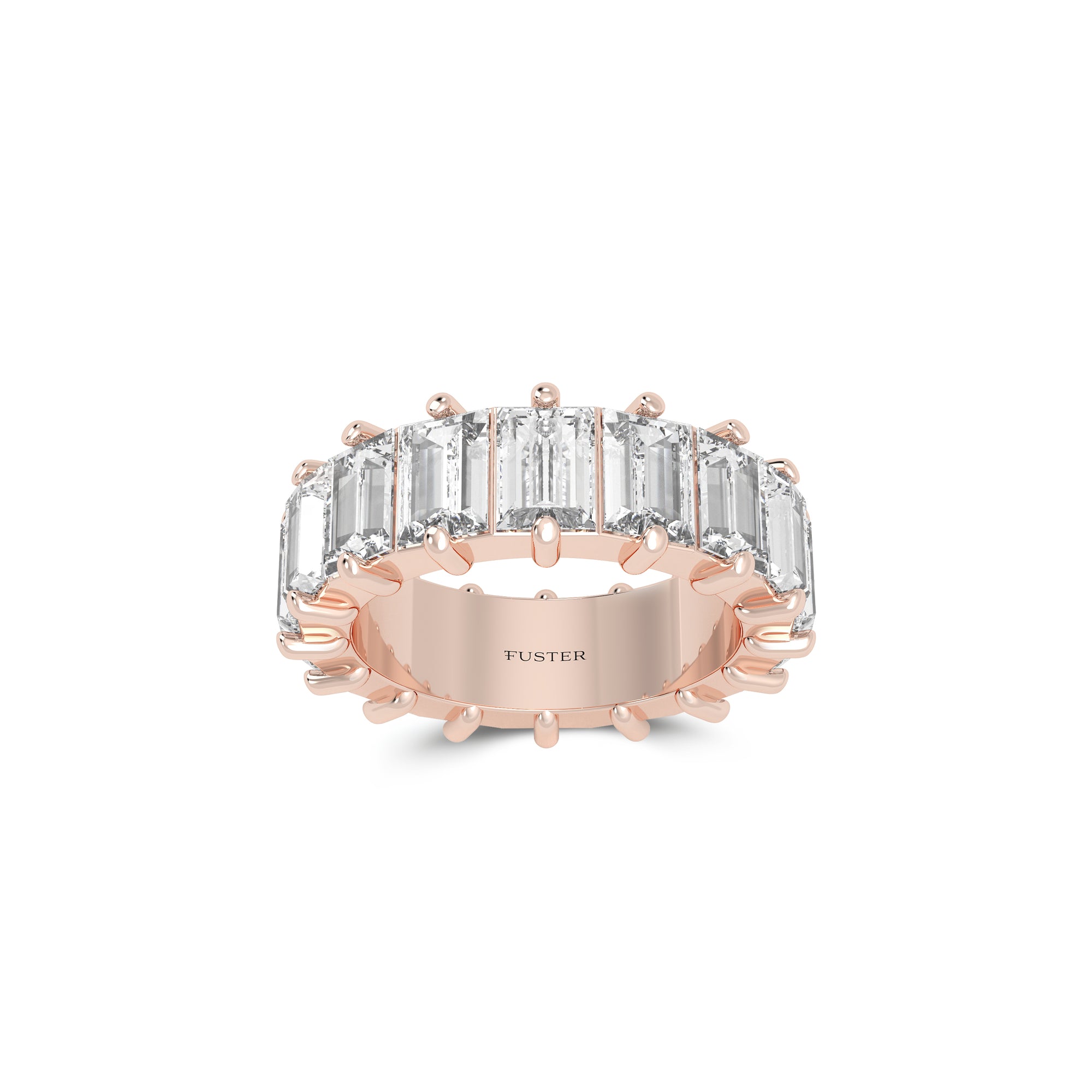 Emerald Cut  White Diamond Alliance Ring