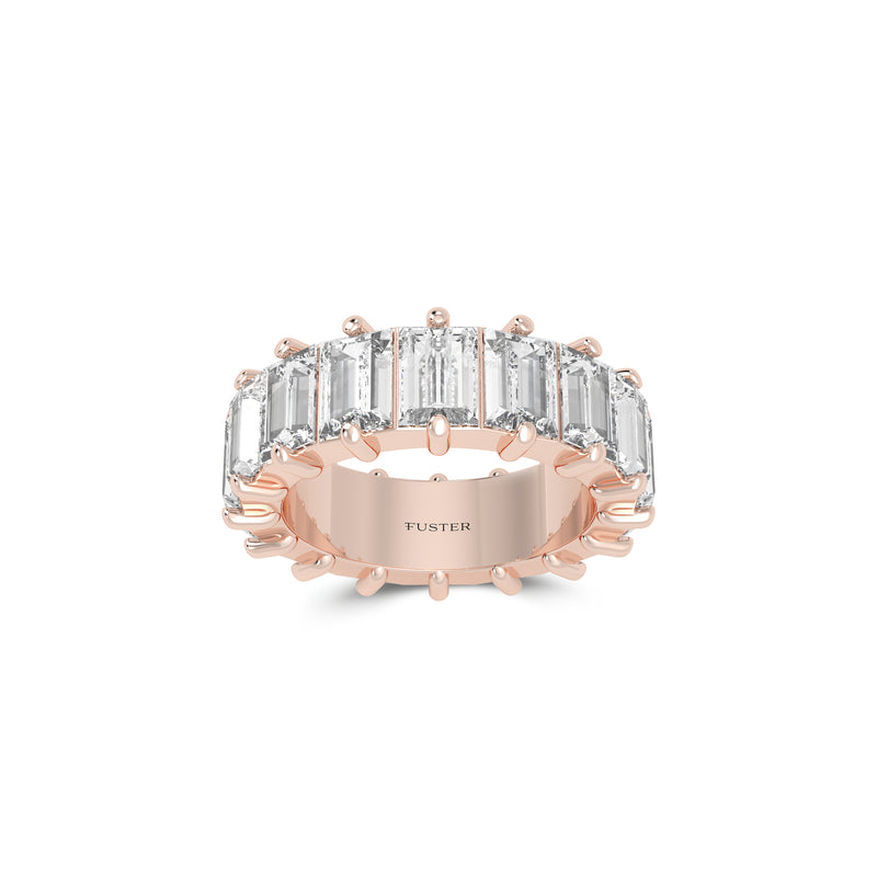 Emerald Cut  White Diamond Alliance Ring