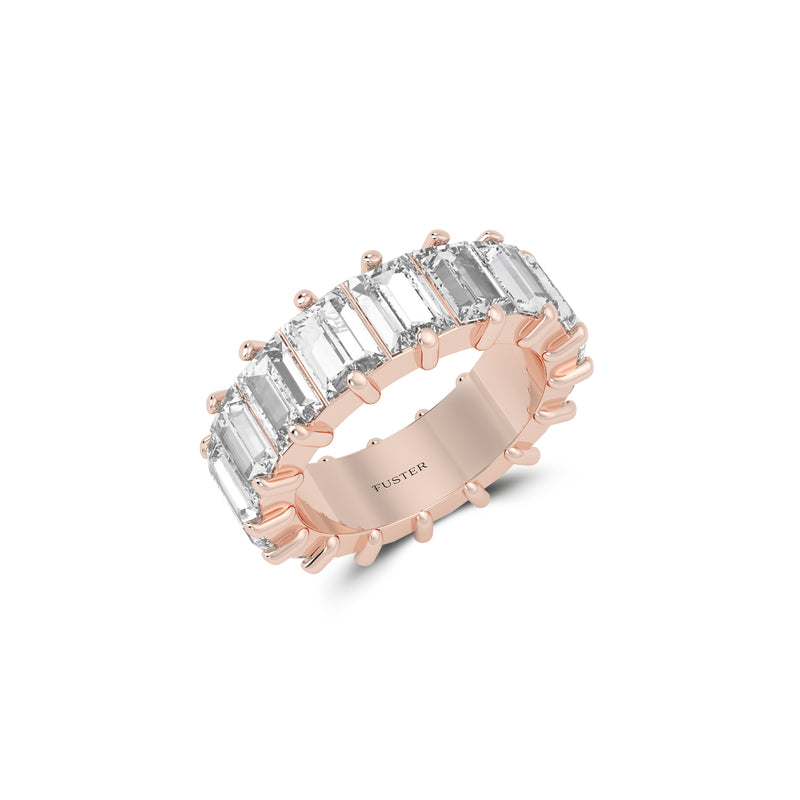 Emerald Cut  White Diamond Alliance Ring