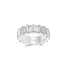 Emerald Cut  White Diamond Alliance Ring