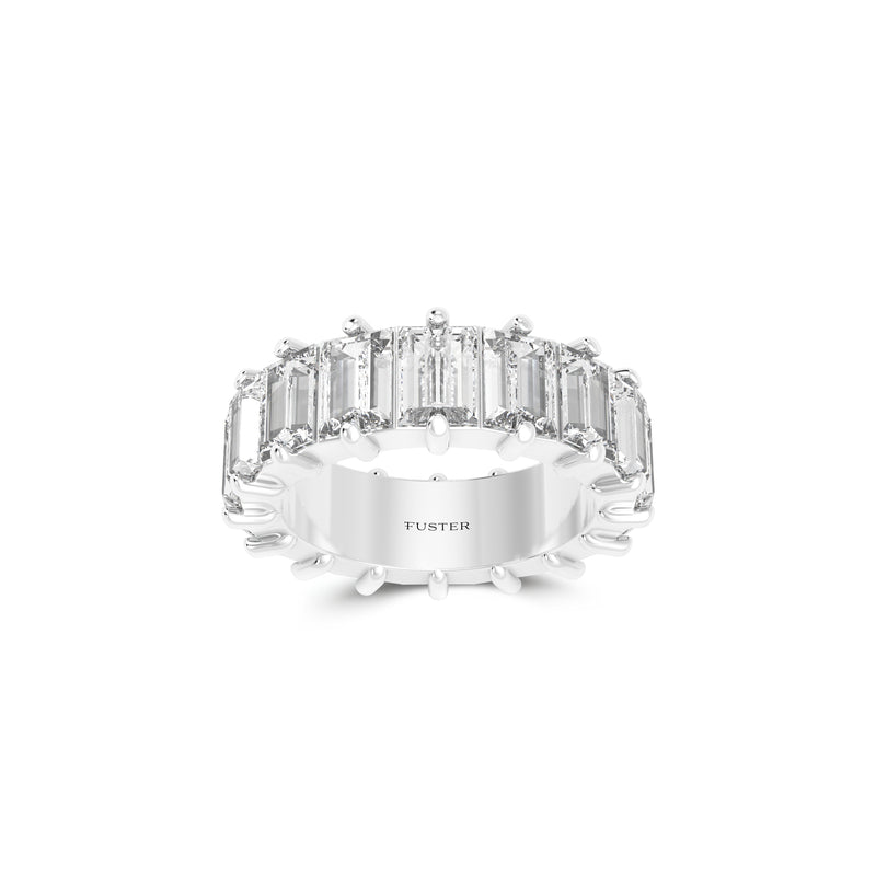 Emerald Cut  White Diamond Alliance Ring