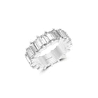 Emerald Cut  White Diamond Alliance Ring