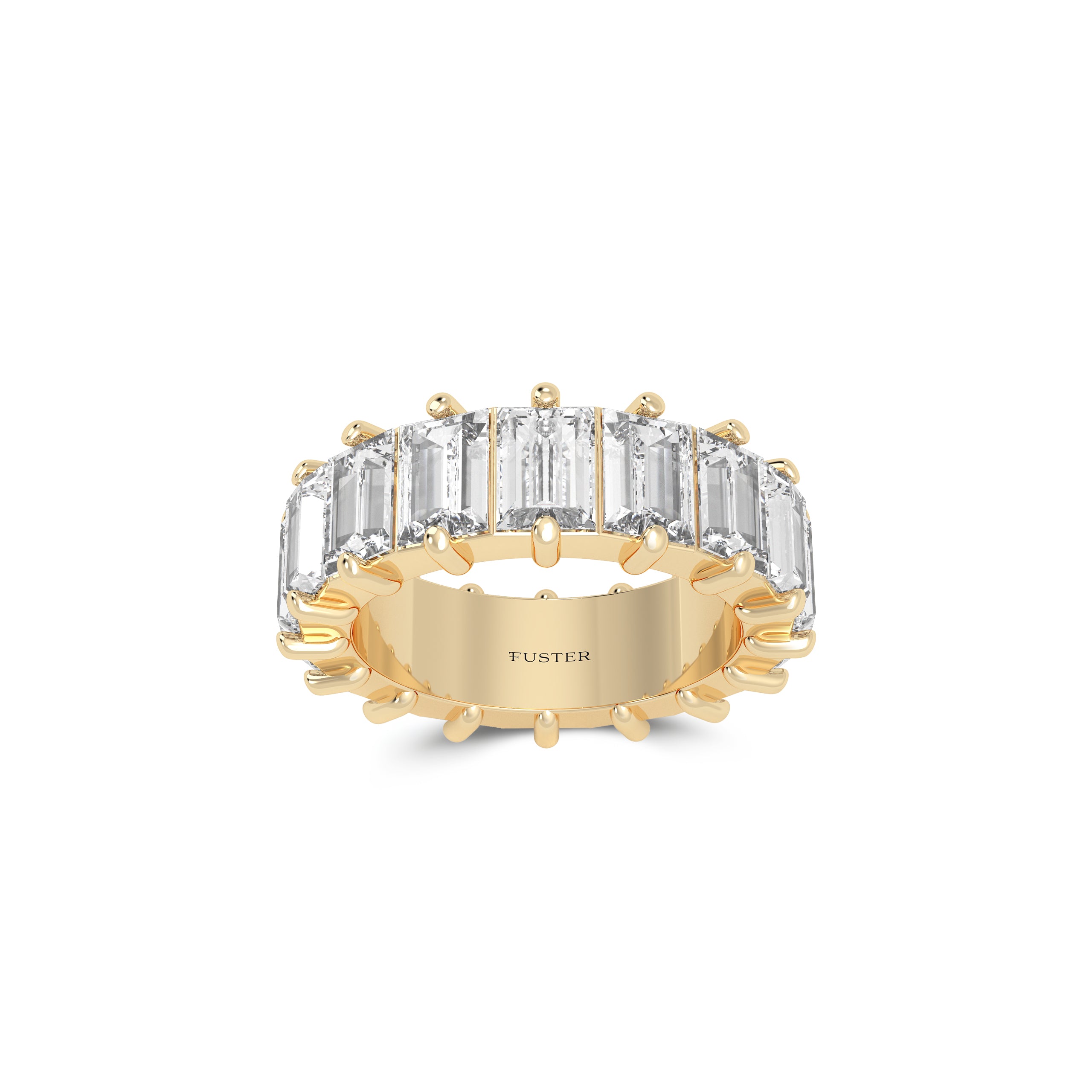 Emerald Cut  White Diamond Alliance Ring