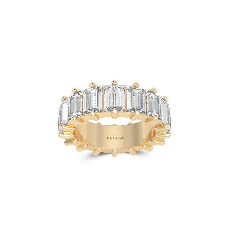 Emerald Cut  White Diamond Alliance Ring