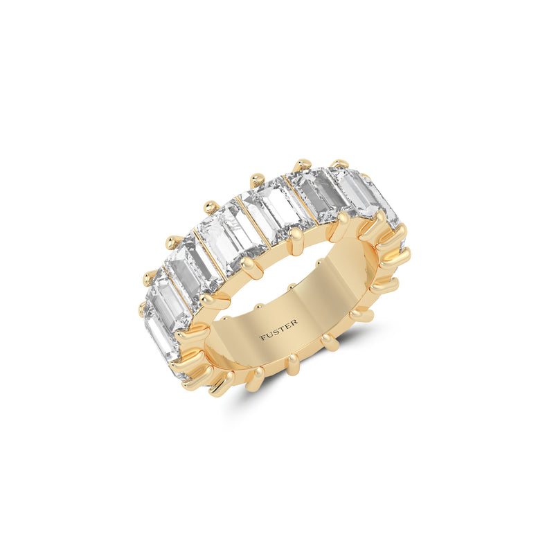 Emerald Cut  White Diamond Alliance Ring