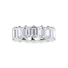 Emerald Cut  White Diamond Alliance Ring