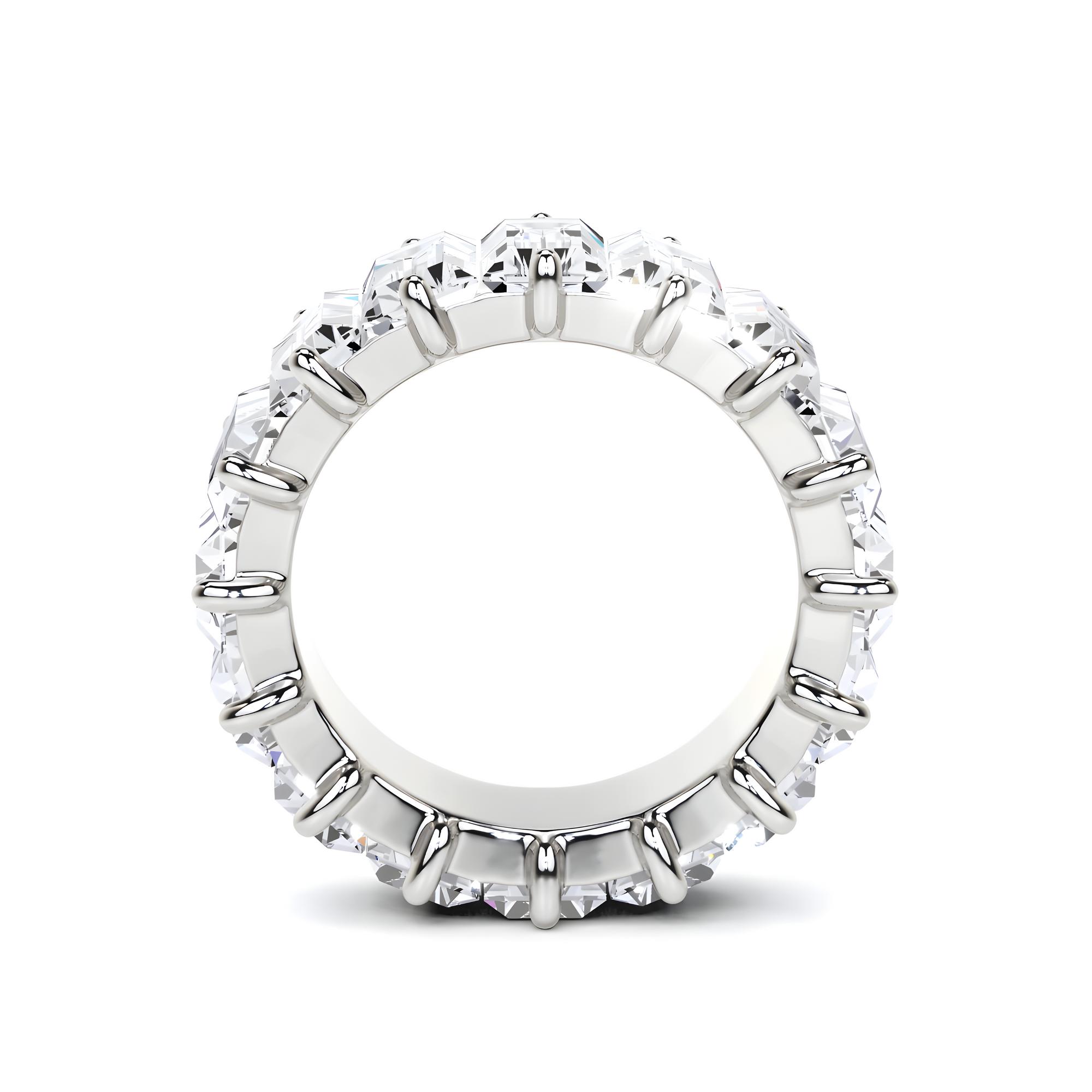 Emerald Cut  White Diamond Alliance Ring