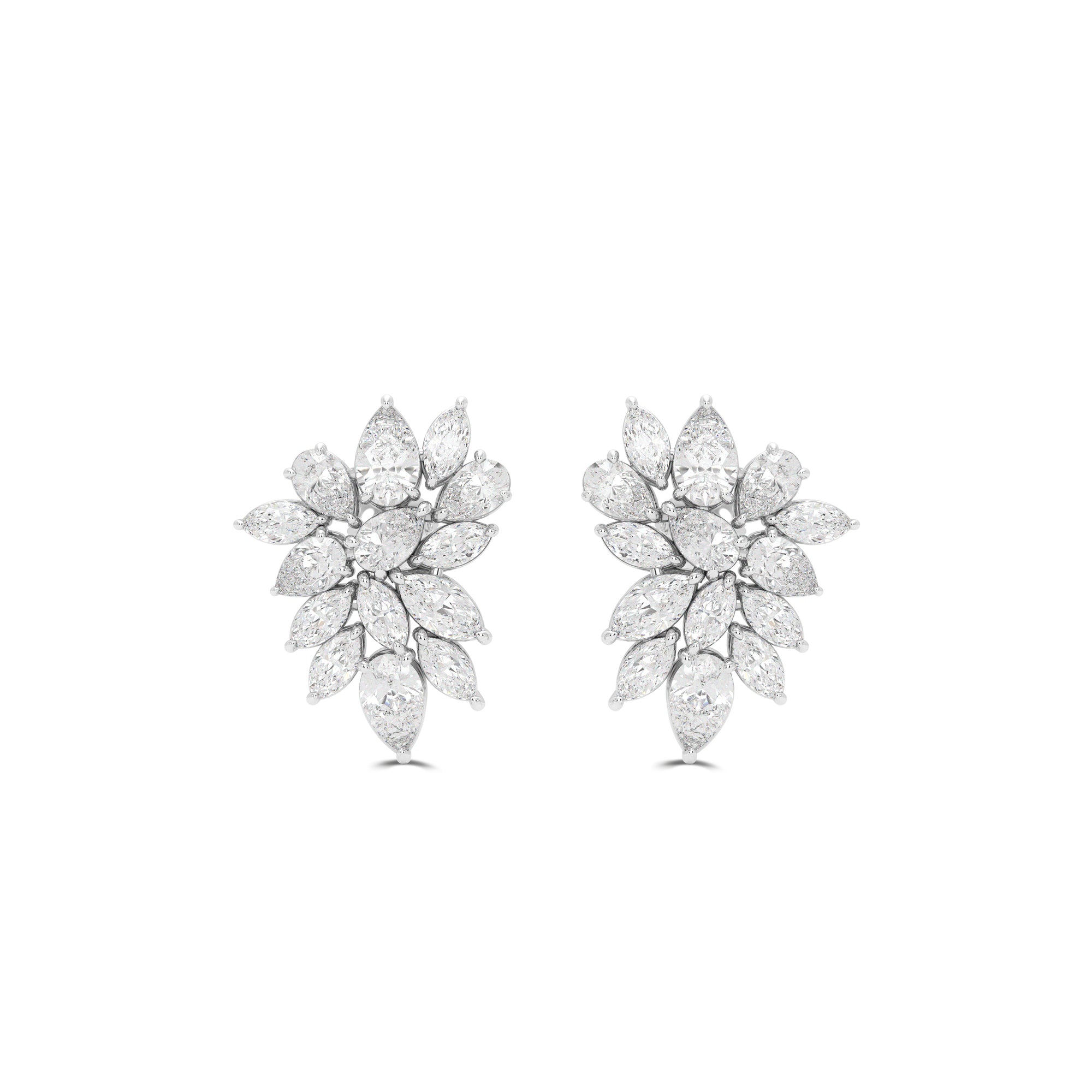Pear Shape and Marquise Cut Diamond Earrings