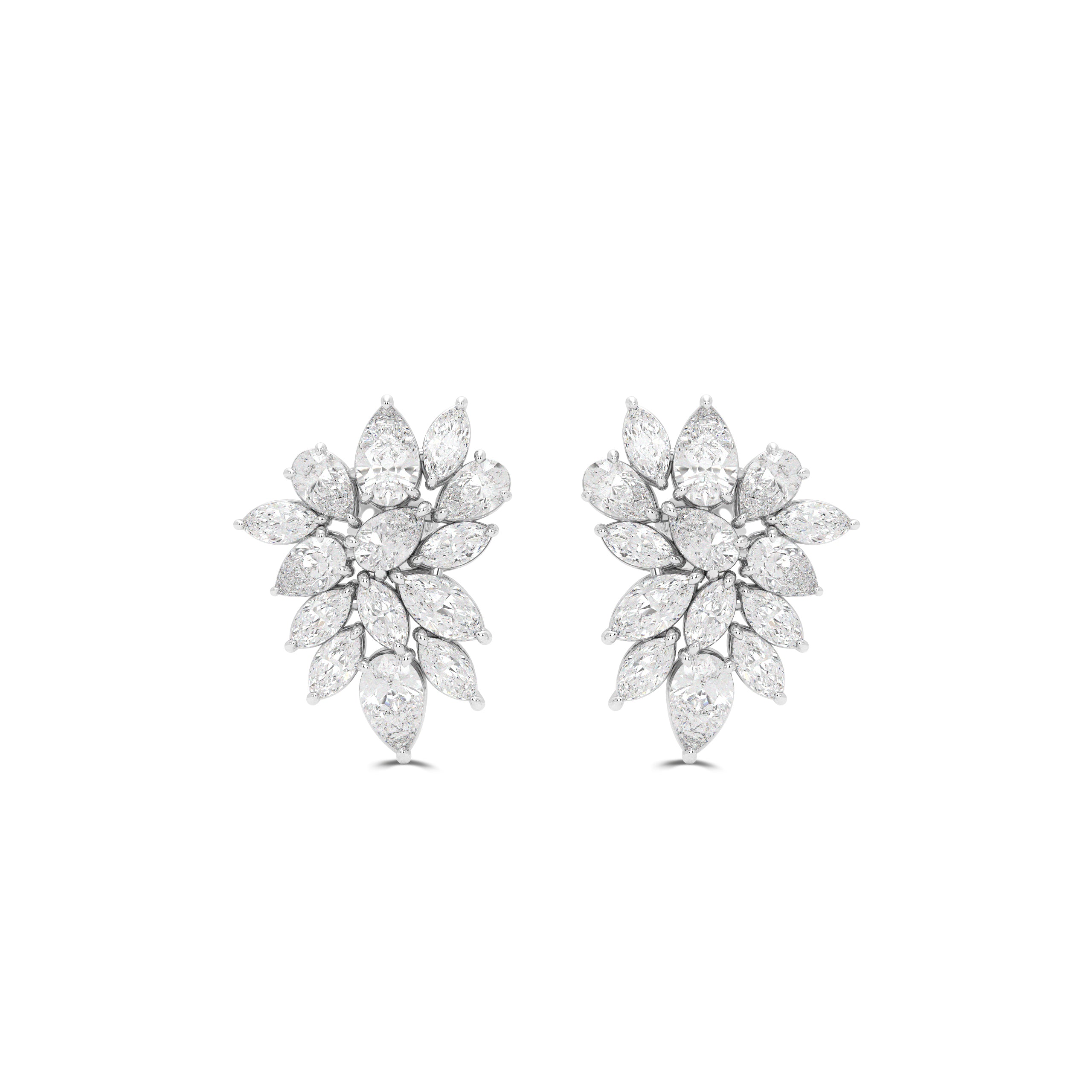 Pear Shape and Marquise Cut Diamond Earrings