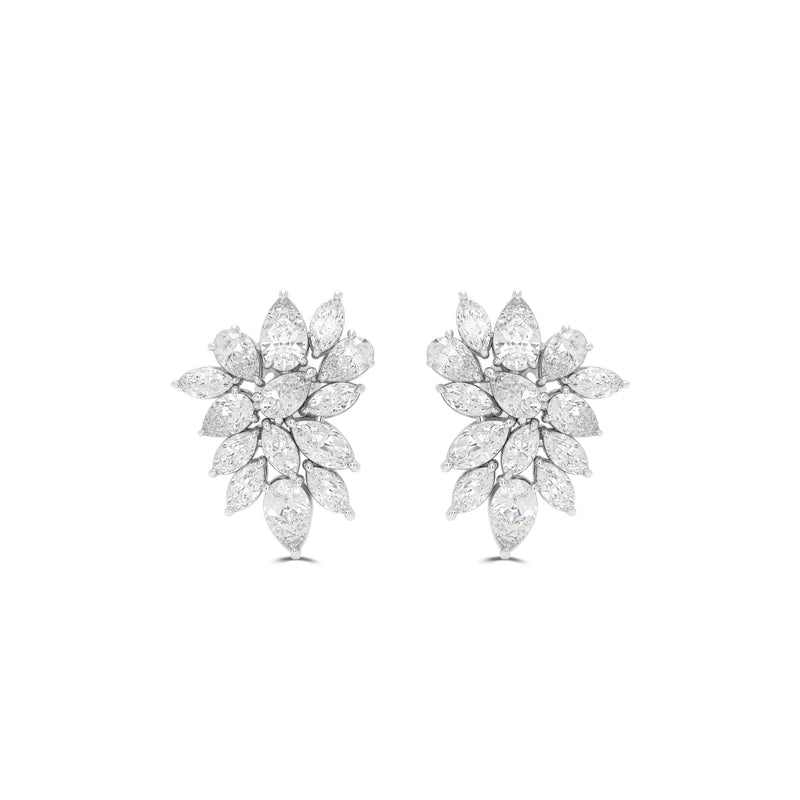 Pear Shape and Marquise Cut Diamond Earrings