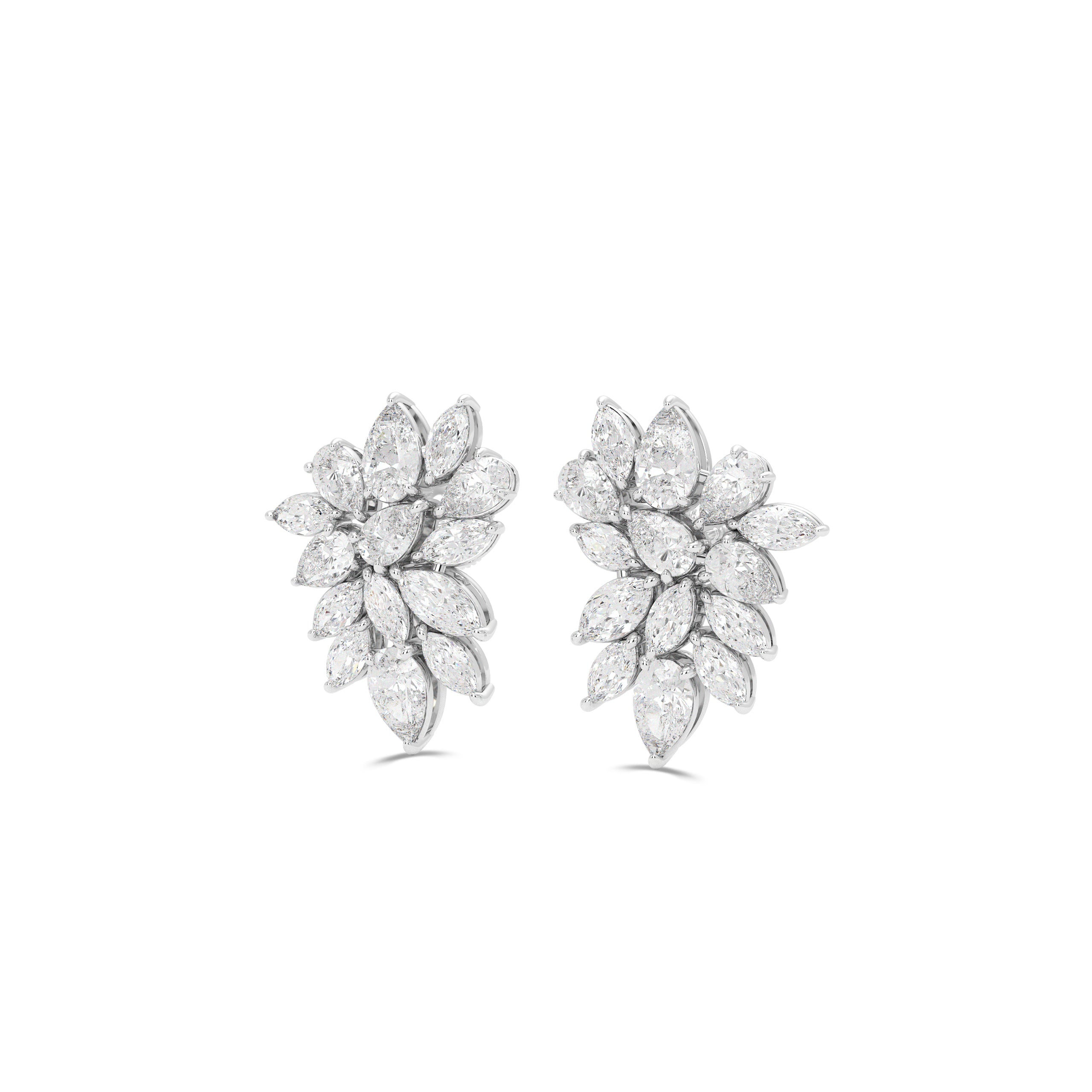 Pear Shape and Marquise Cut Diamond Earrings