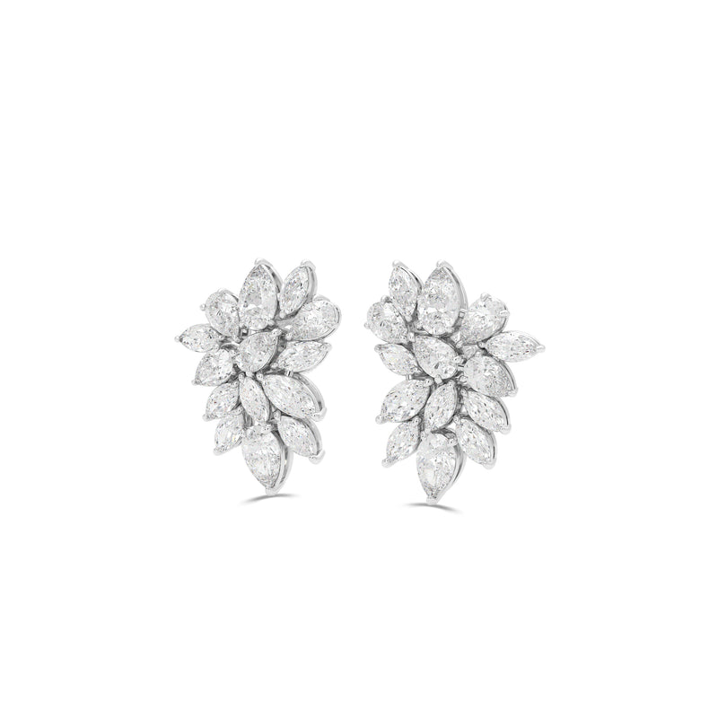 Pear Shape and Marquise Cut Diamond Earrings
