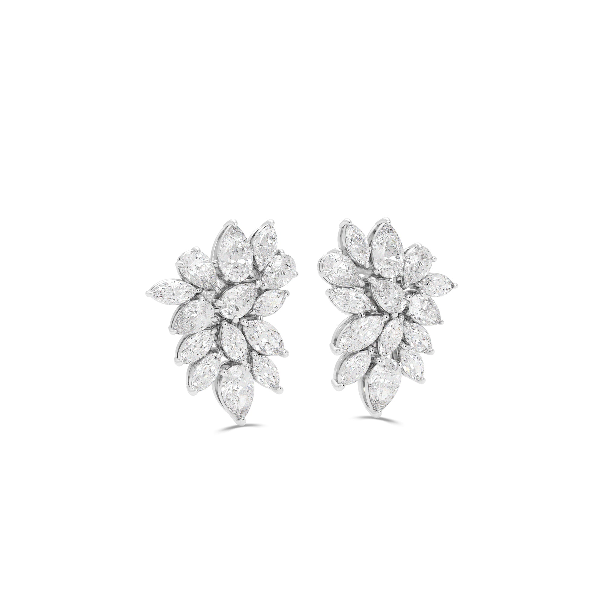 Pear Shape and Marquise Cut Diamond Earrings