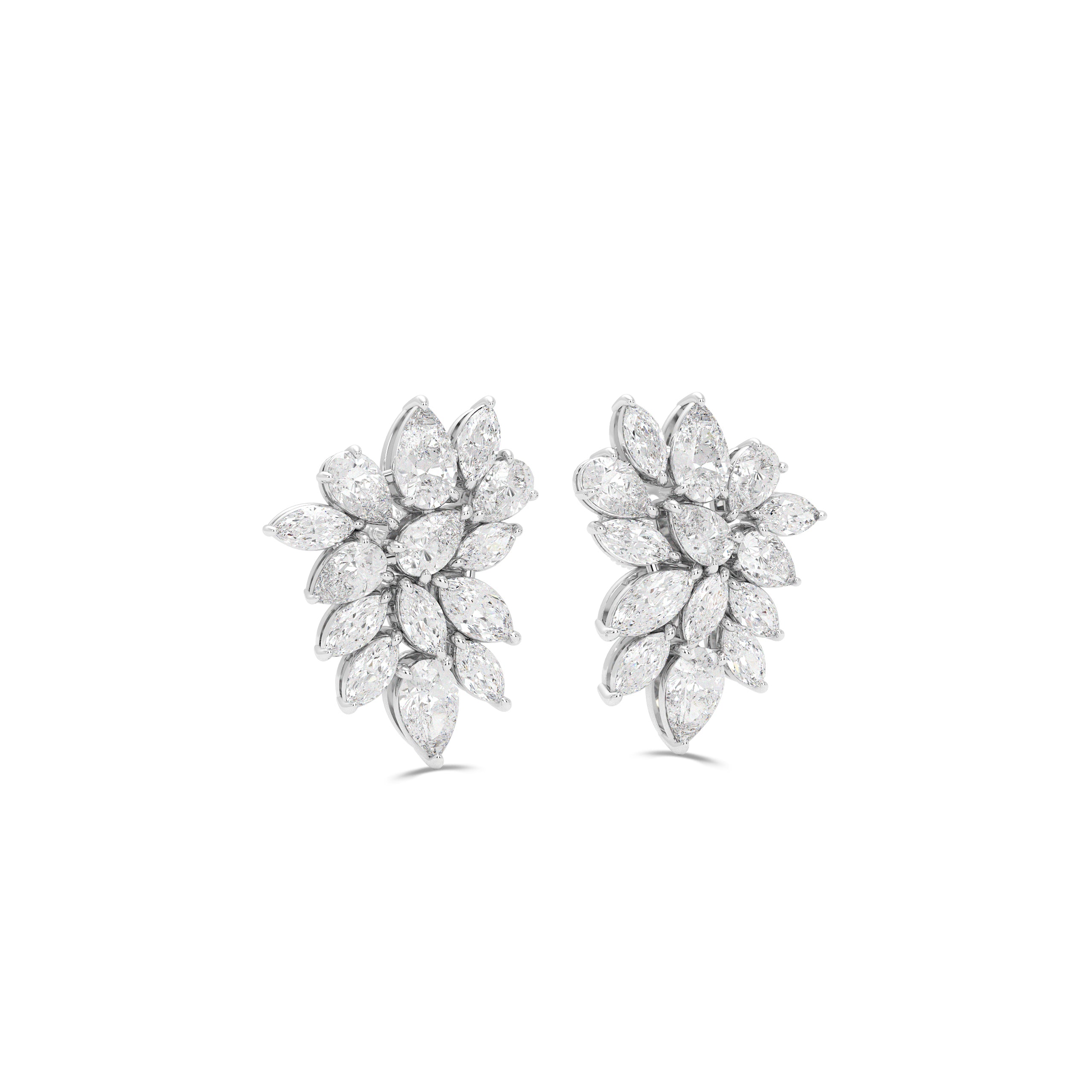 Pear Shape and Marquise Cut Diamond Earrings