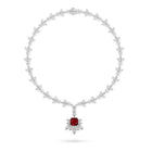 Galaxia Ruby Emerald Cut and White Diamond  High Jewellery Necklace