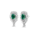 Emerald Majesty Oval-Cut and Marquise  Diamond Earrings