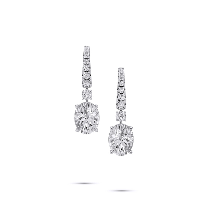 Oval Diamond Earrings