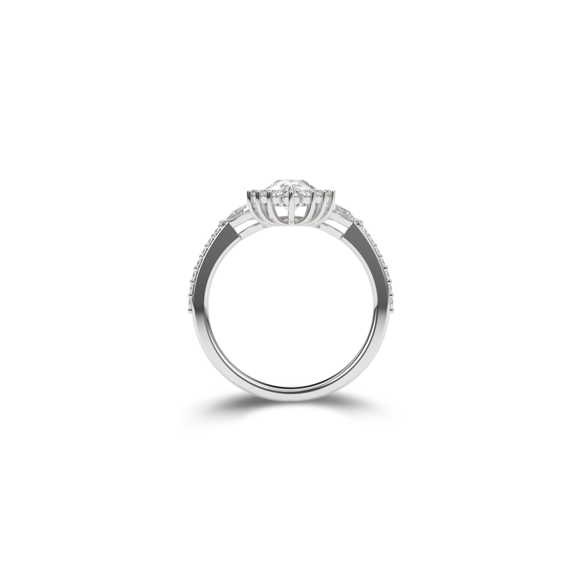 Verlobungsring mit birnenförmigem Kissenschliff-Diamant