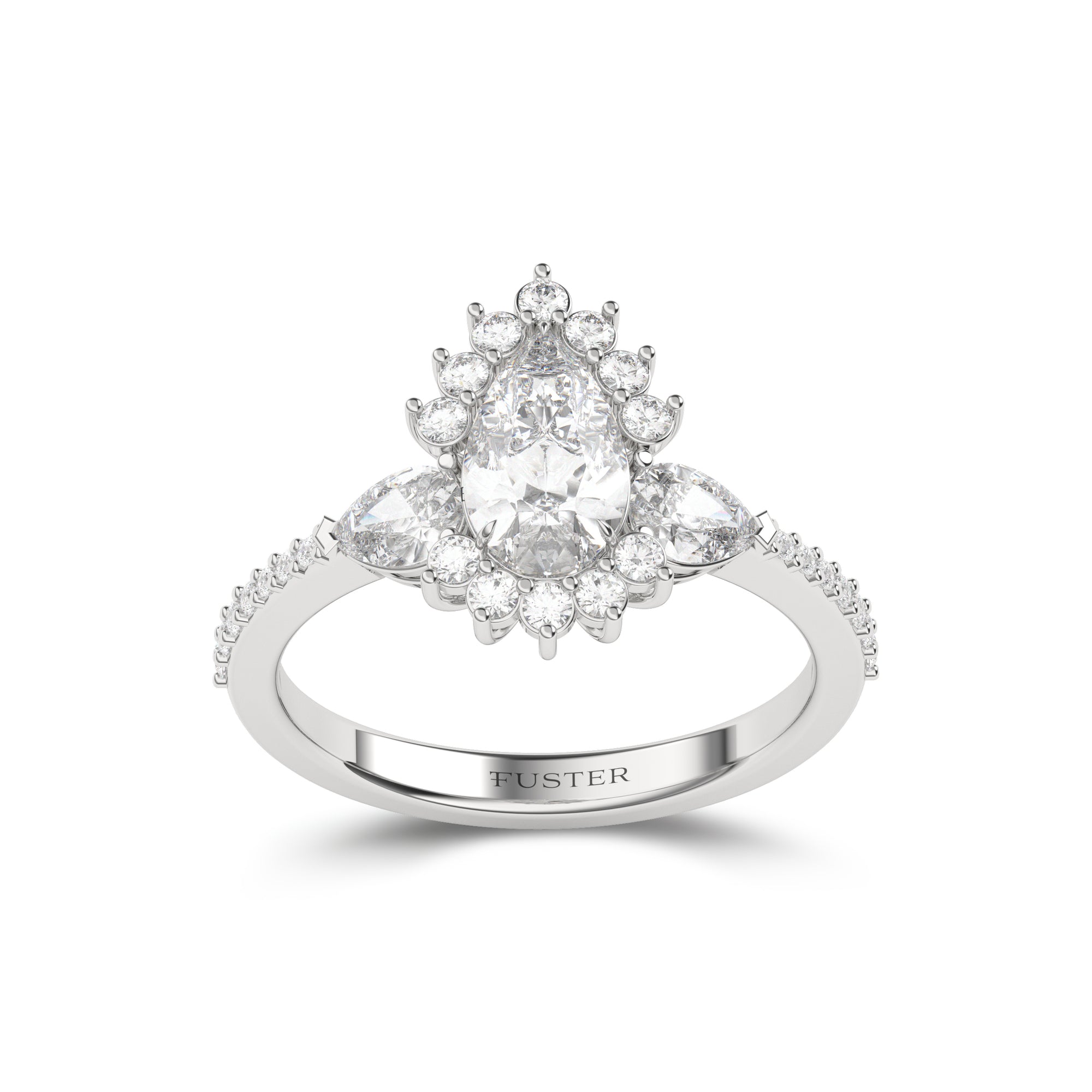 Verlobungsring mit birnenförmigem Kissenschliff-Diamant