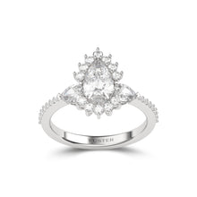 Verlobungsring mit birnenförmigem Kissenschliff-Diamant