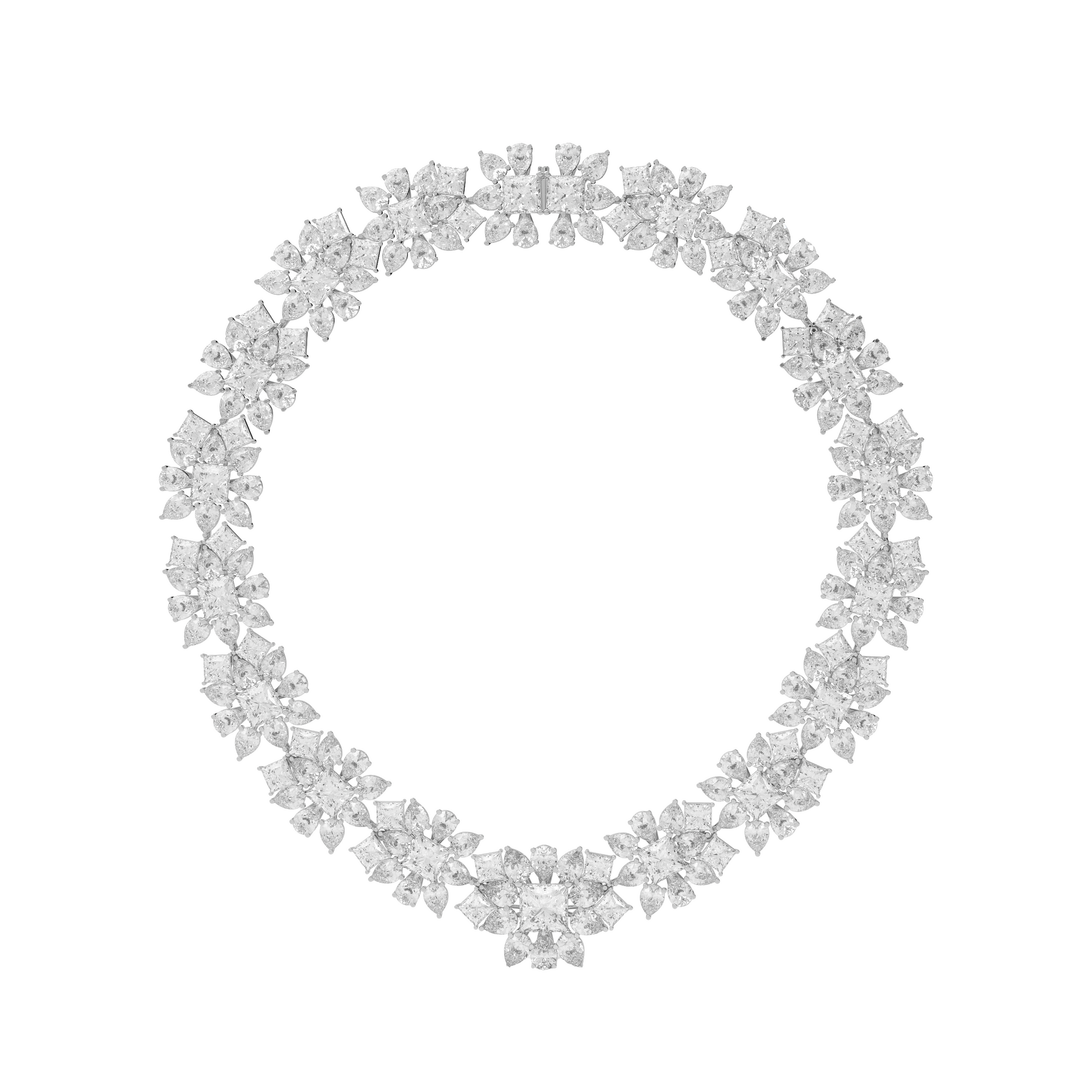 Collar de alta joyería con diamantes en forma de pera y rubí Icon 