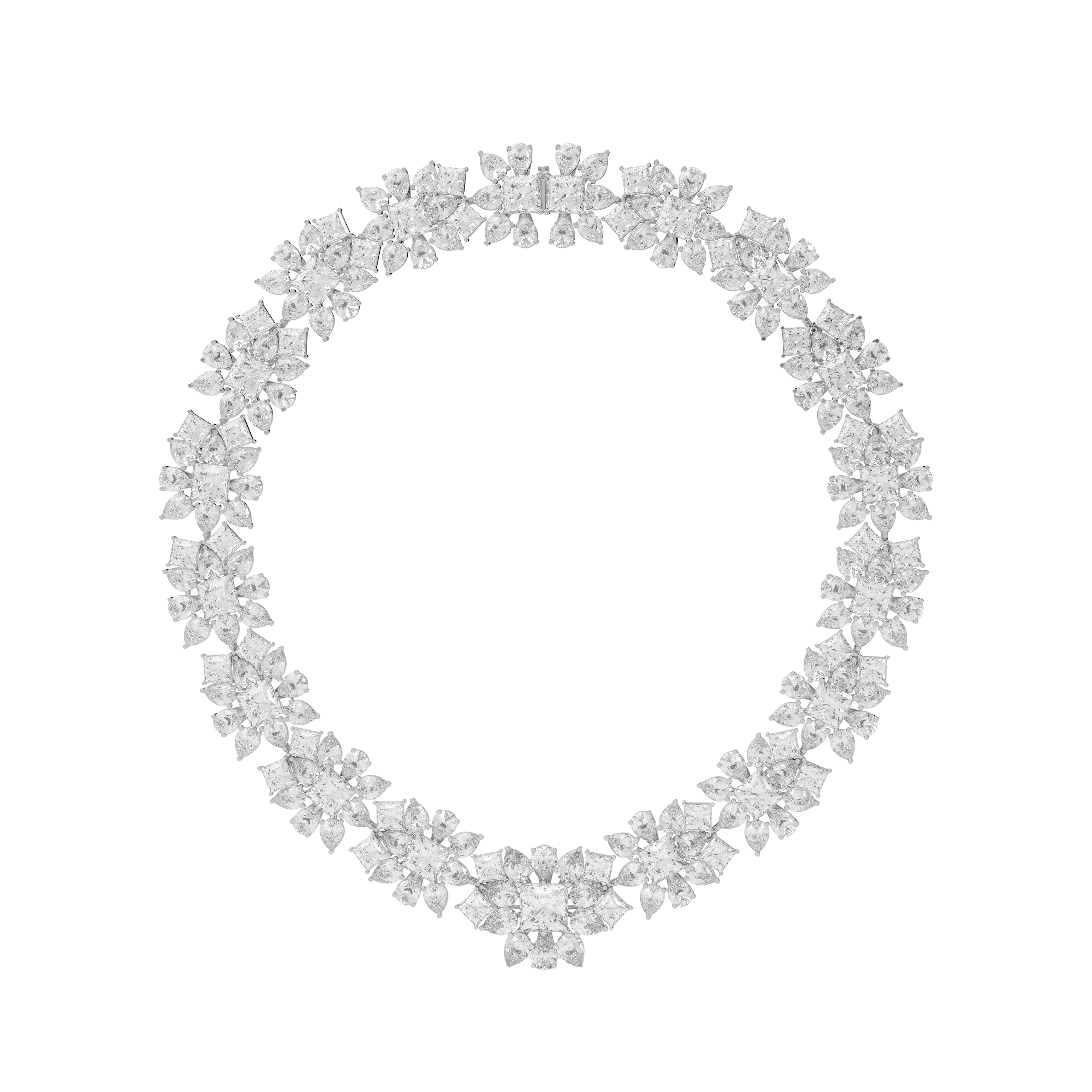 Collar de alta joyería con diamantes en forma de pera y rubí Icon 